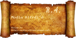 Modla Alfréd névjegykártya
